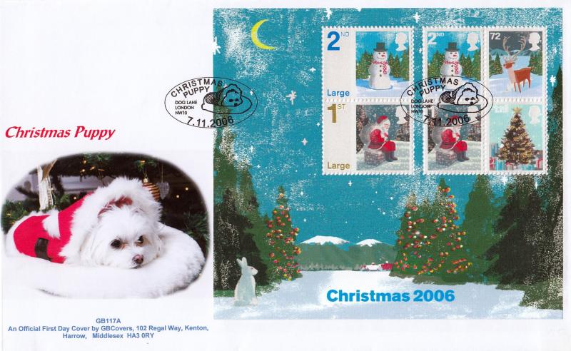 2006 (11) Christmas (M/S) - GB Covers (Derek Williams) - GB 117a Official