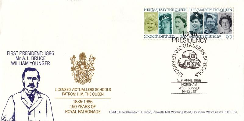 1986 (04) Queen's 60th Birthday - Rum Merchants 'Licensed Victuallers Schools' Official