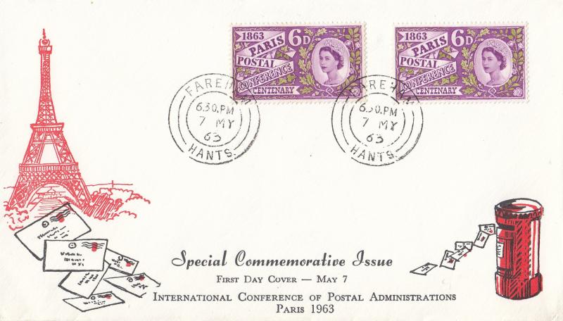 1963 (05) Paris - 'Red Eiffel Tower' Cover - Ord & Phosphor - Fareham CDS