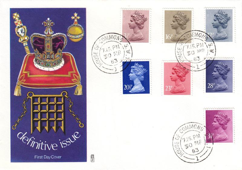 1983 (03) Definitives (New Colours & New Values) - Philart - House of Commons CDS