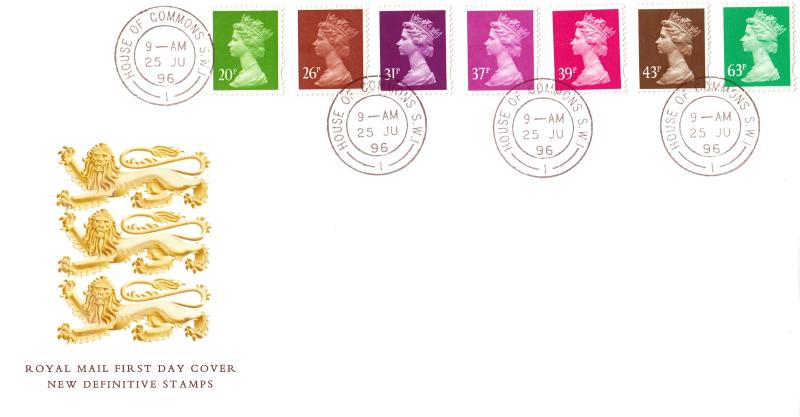1996 (06) Definitives - Colour Changes - RM - House of Commons CDS