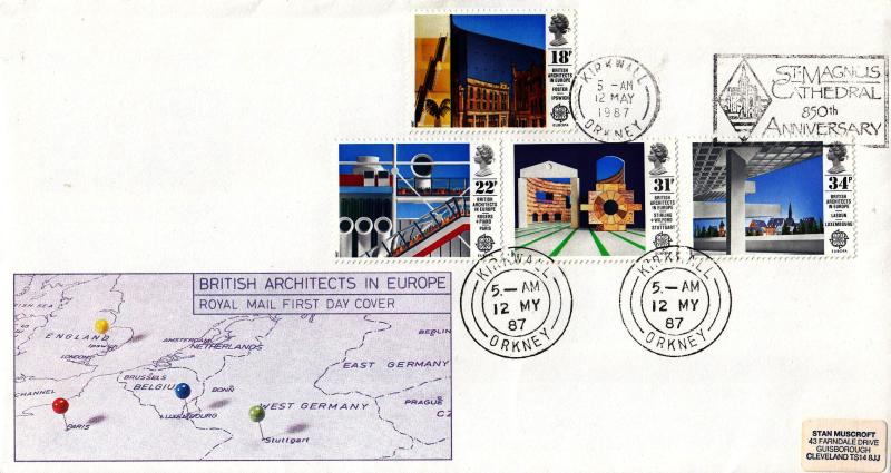 1987 (05) Architects - RM - St Magnus Cathedral 850th Anniversary Slogan