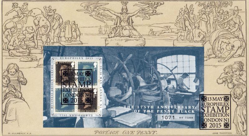 2015 (05) Penny Black M/S (With the Europhilex Overprint) - Buckingham/Internet 'Special'