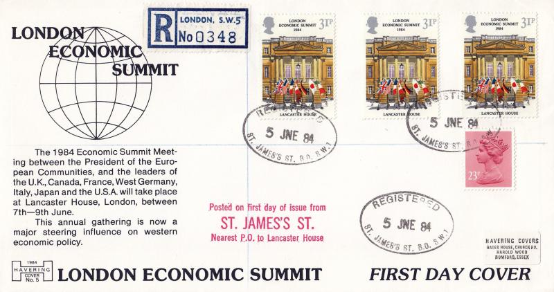 1984 (06) Summit - Havering 'London Economic Summit, SW1' Official - St James's St, SW1 CDS