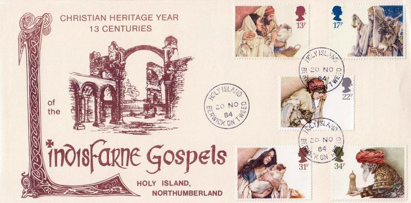 1984 (11) Christmas - Lindisfarne Gospels Cover - Holy Island CDS