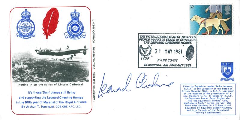 1981 (05) Leonard Cheshire Homes 33rd Aniversary Cover - Signed by Leonard Cheshire VC