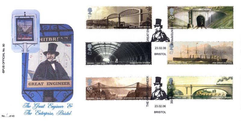 2006 (02) Brunel (Stamps) - Brazier 'Pub' (Great Engineer & Enterprise) Official