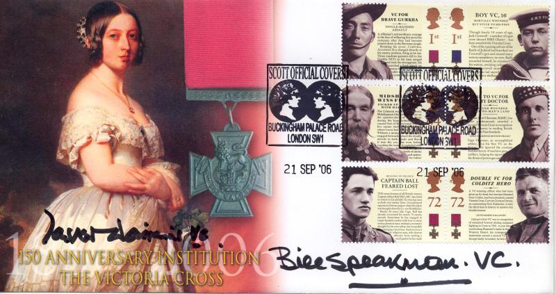 2006 (09) Victoria Cross (Stamps) - Steven Scott Official - Double Signed by William Speakman-Pitt VC & Tasker Watkins VC