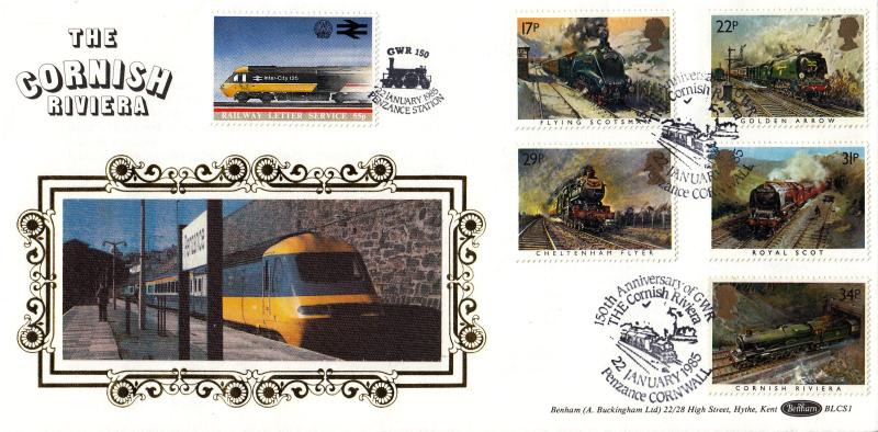 1985 (01) Famous Trains - Benham BLCS 1 Cornish Riviera, Penzance Official