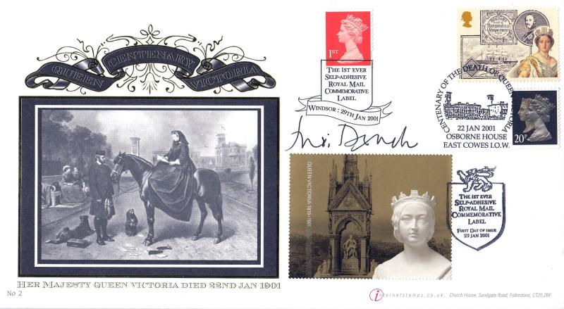 2001 (01) Queen Victoria Label - Buckingham/Internet Stamps Official - Signed Dame Judi Dench