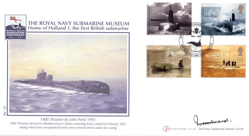 2001 (04) Submarines - Buckingham/Internet Stamps 'Special' - Signed Admiral Sir Sandy Woodward