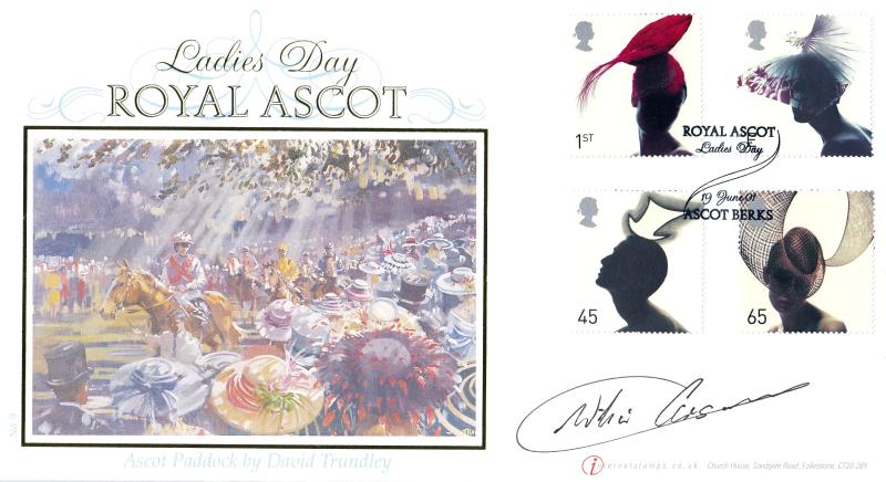 2001 (06) Hats - Buckingham/Internet Stamps Official - Signed by Willie Carson