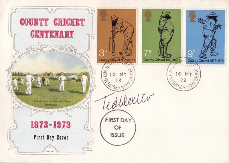 1973 (05) Cricket - Philart - Southcliffe, Yorkshire CDS - Signed by the late Ted Dexter