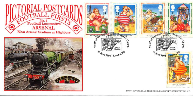 1994 (04) Postcards - Dawn Football Firsts, Arsenal, London N5 Official