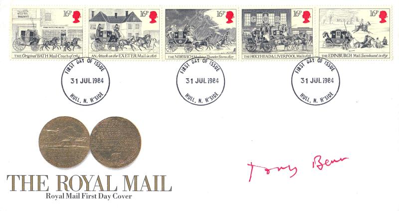 1984 (07) Royal Mail - RM - Hull FDI - Signed by the late Tony Benn