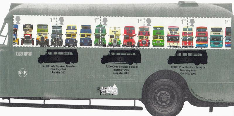 2001 (05) Buses (Stamps) - Bletchley Park Code Breakers (Green Bus) Official