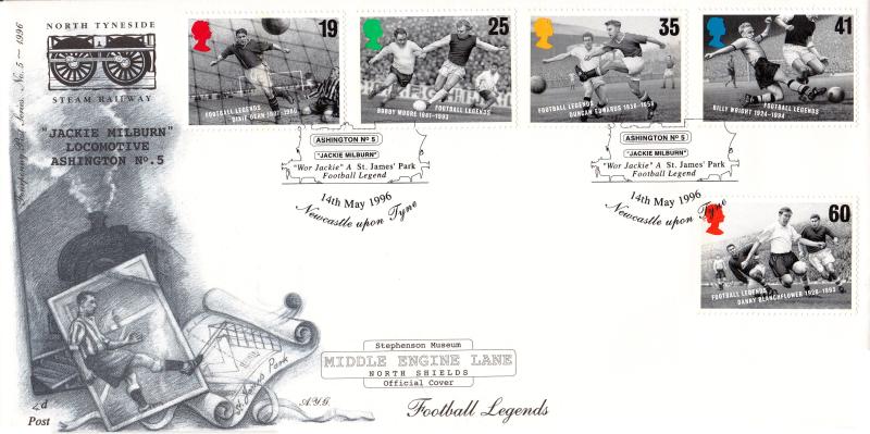 1996 (05) Football Legends - 4d Post 'Jackie Milburn' Official