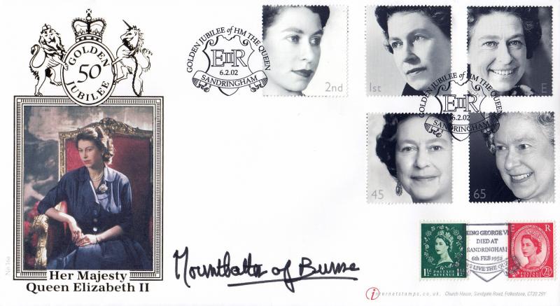 2002 (02) Golden Jubilee - Buckingham/Internet 'Sandringham' Official - Signed Countess Mountbatten of Burma