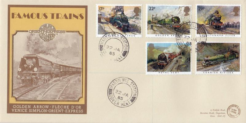 1985 (01) Famous Trains - G&P VSOP Official - Martin Mill Station CDS
