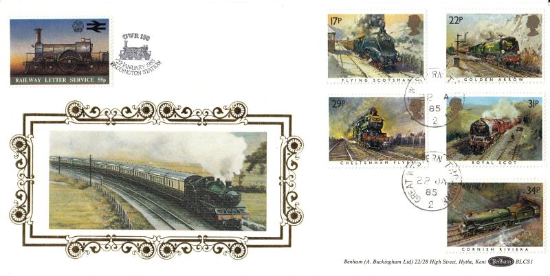 1985 (01) Famous Trains - Benham BLCS 1 (Steaming Train Image) - Great Western TPO Down 2 CDS
