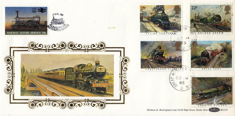 1985 (01) Famous Trains - Benham BLCS 1 (Cheltenham Flyer Image) - Great Western TPO Down 2 CDS