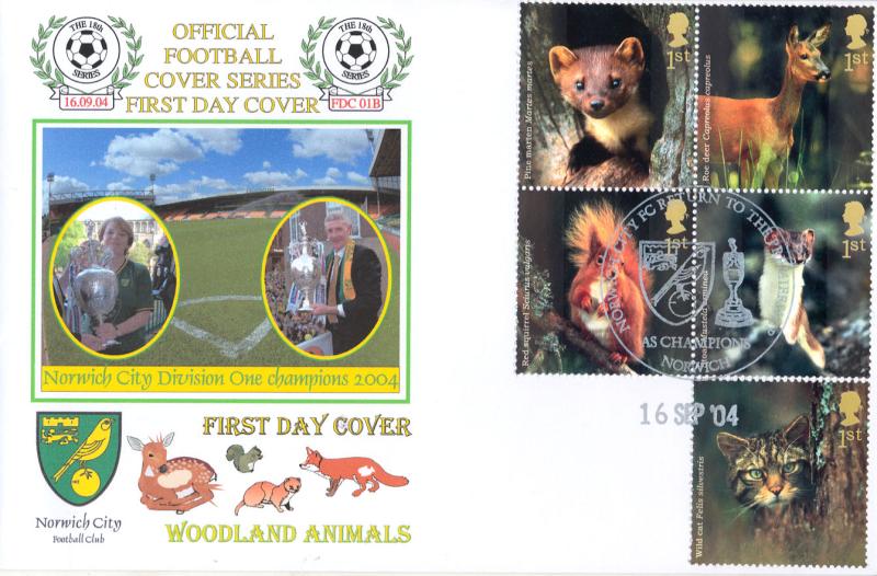 2004 (09) Woodland Animals - Dawn 'Official Football Cover Series' - Norwich City Official (Pair)