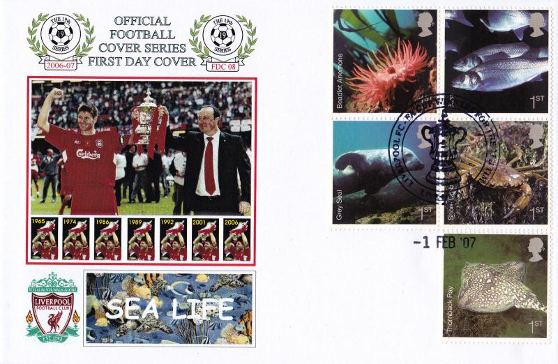 2007 (02) Sea Life - Dawn 'Official Football Cover Series' - Liverpool, FA Cup Winners Official (Pair)