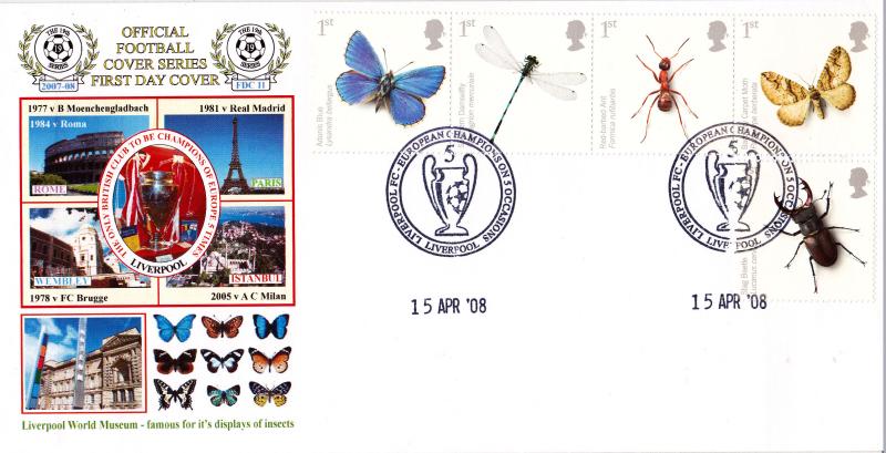 2008 (04) Insects - Dawn 'Official Football Cover Series' - Liverpool, European Champions Official's (Pair)