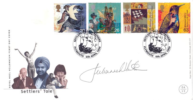 1999 (04) Settlers - RM - Pilgrim Fathers, Plymouth H/S - Signed by Julianne White