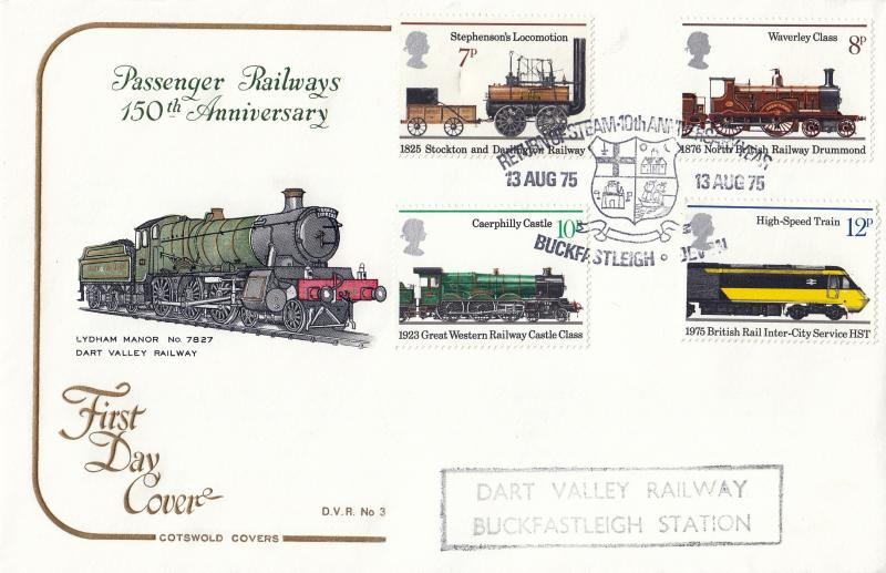 1975 (08) Railways - Cotswold 'Return of Steam, Buckfastleigh' Official (With Cachet)