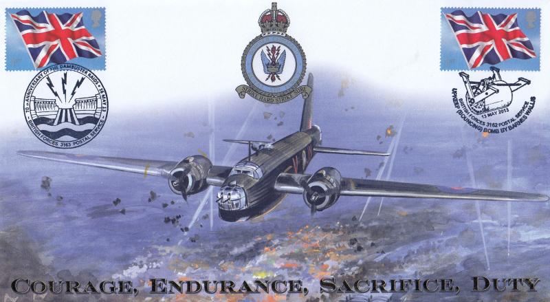 2013 (05) Dambusters Raids 70th Anniversary - Internet 'Special' - BF 3162 & 3163 PS Handstamps