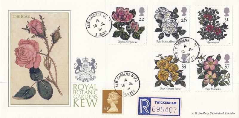 1991 (07) Roses - Bradbury RBG Kew Official - Kew Gardens CDS