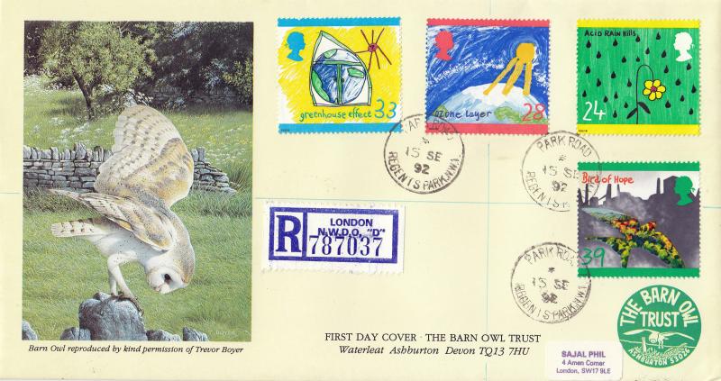 1992 (09) Green - Covercraft Barn Owl Trust, Ashburton, Devon Official - Park Road, Regents Park CDS