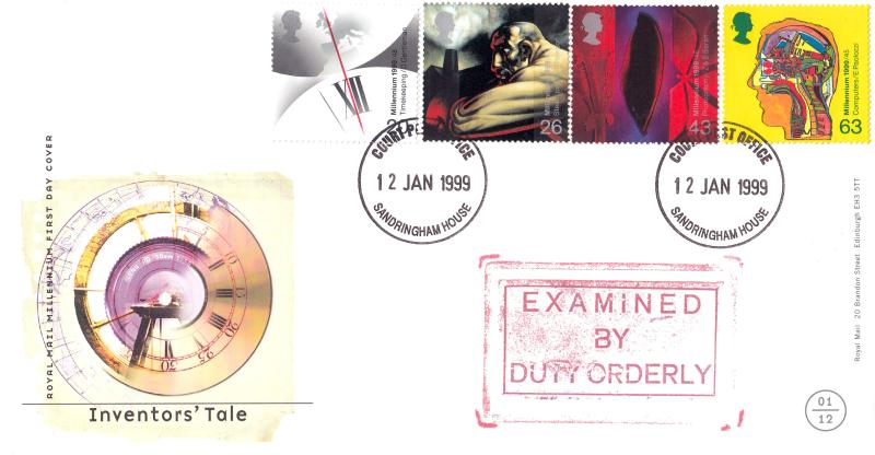 1999 (01) Inventors - RM - PAIR of Covers - BOTH with Court Post Office, Sandringham House CDS - One with a very rare cachet