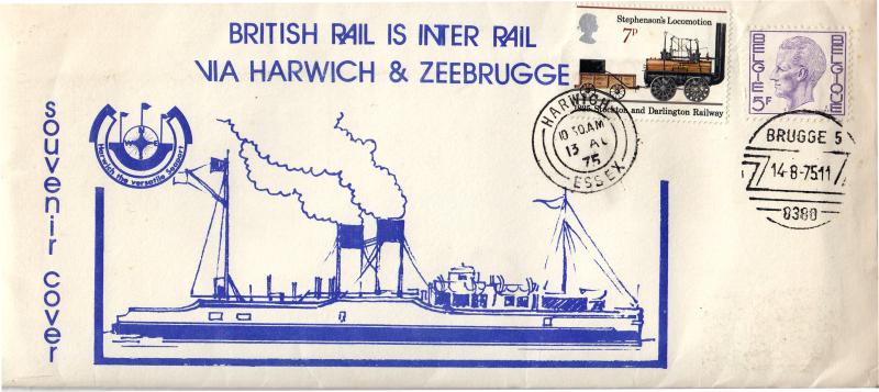 1975 (08) Railways - Harwich Seaport 'Inter Rail' Special - Harwich CDS - Doubled in Zeebrugge