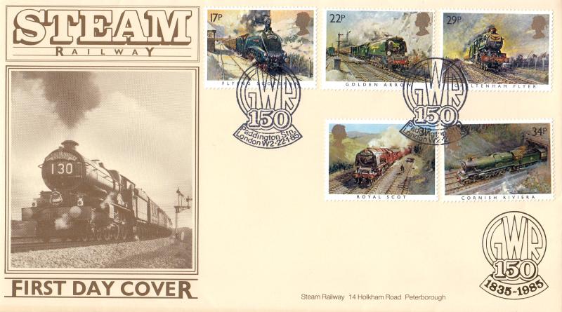 1985 (01) Famous Trains - Covercraft GWR 150 'Steam Railway' Official