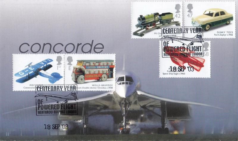 2003 (09) Transports of Delight (Stamps) - Cambridge 'Concorde Front View' Official