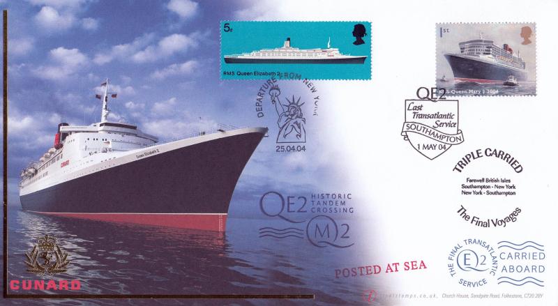 2004 (04) Cunard QEII Final Transatlantic Service - Internet Triple Carried Special