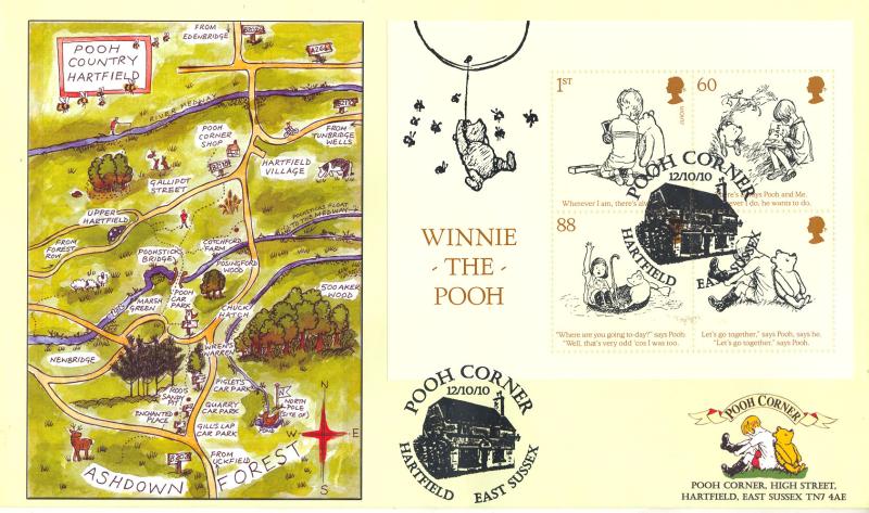 2010 (10) Winnie The Pooh (M/S) - Steven Scott 'Pooh Country Map' Official