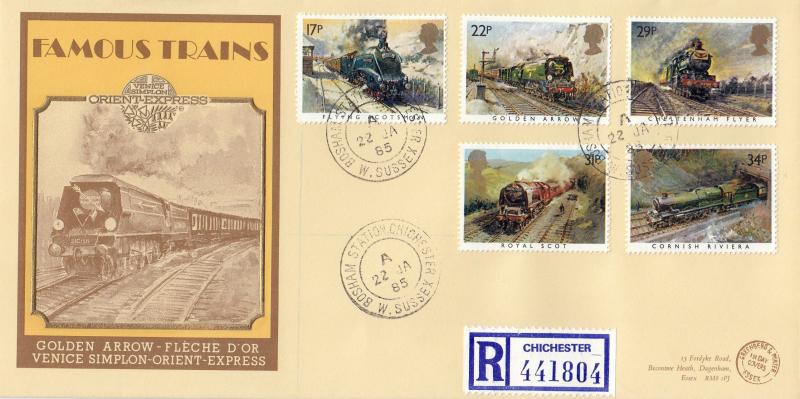 1985 (01) Famous Trains - G&P VSOP Official - Bosham Station CDS