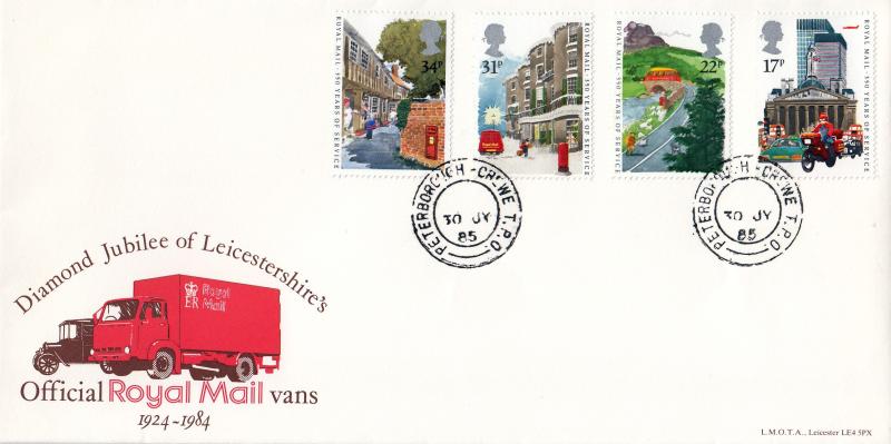 1985 (07) Royal Mail - Leicester Museum of Technology Cover - Peterborough-Crewe TPO CDS