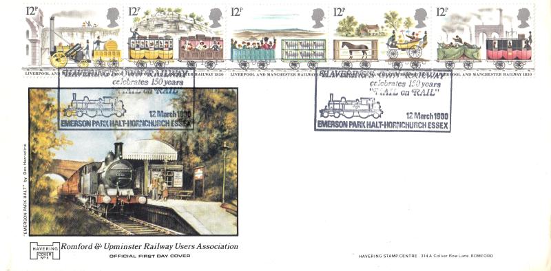 1980 (03) Liverpool & Manchester Railway - Havering Official (No Cachet)