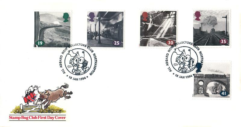 1994 (01) The Age of Steam - Stamp Bug Club Cover - Royal Mail Collectors Club H/S