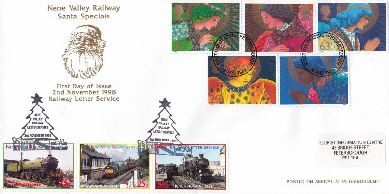 1998 (11) Christmas - Nene Valley Railway 'Santa Special' Cover - Peterborough FDI