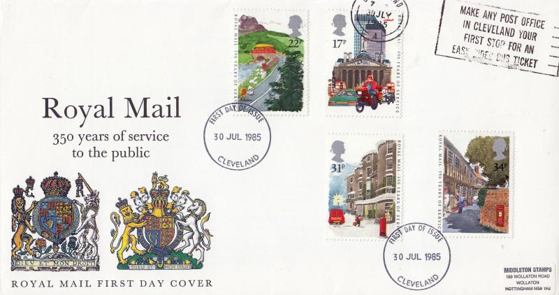 1985 (07) Royal Mail - RM - Make Any Post Office In Cleveland Your First Stop Slogan
