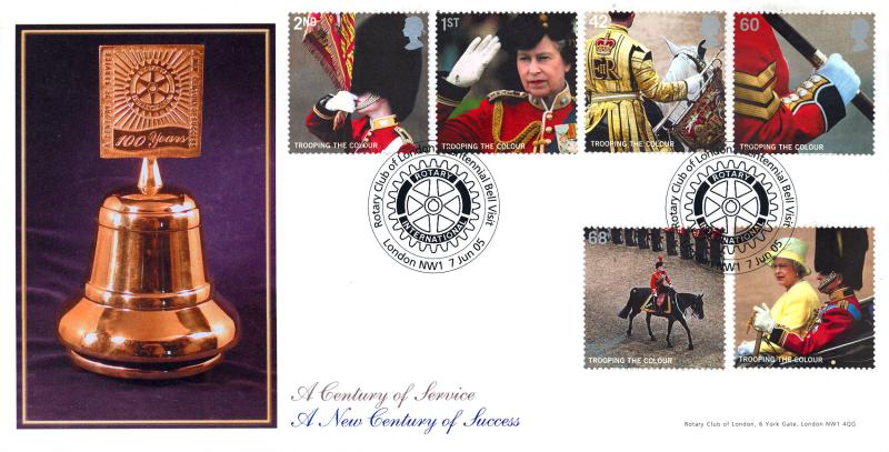 2005 (06) Trooping Of The Colour (Stamps) - Bradbury Rotary Club of London Official