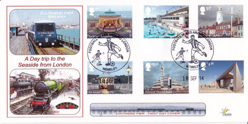 2014 (09) Seaside Architecture (Stamps) - Dawn 'Football In And Around London' Official