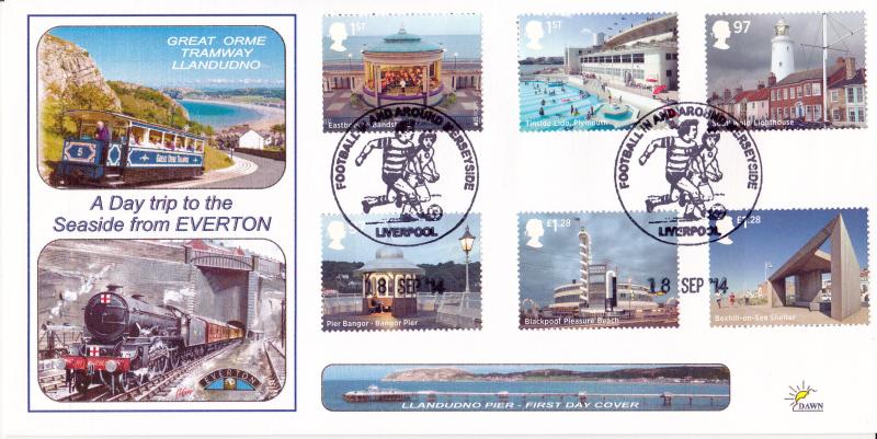 2014 (09) Seaside Architecture (Stamps) - Dawn 'Football In And Around Merseyside' Official