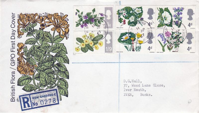 1967 (04) Flowers - Phosphor - GPO - Kew Gardens CDS