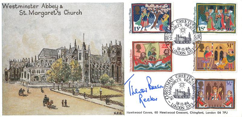 1986 (11) Christmas - Hawkwood 'St Margaret's, Westminster' Official - Signed by Trevor Beeson